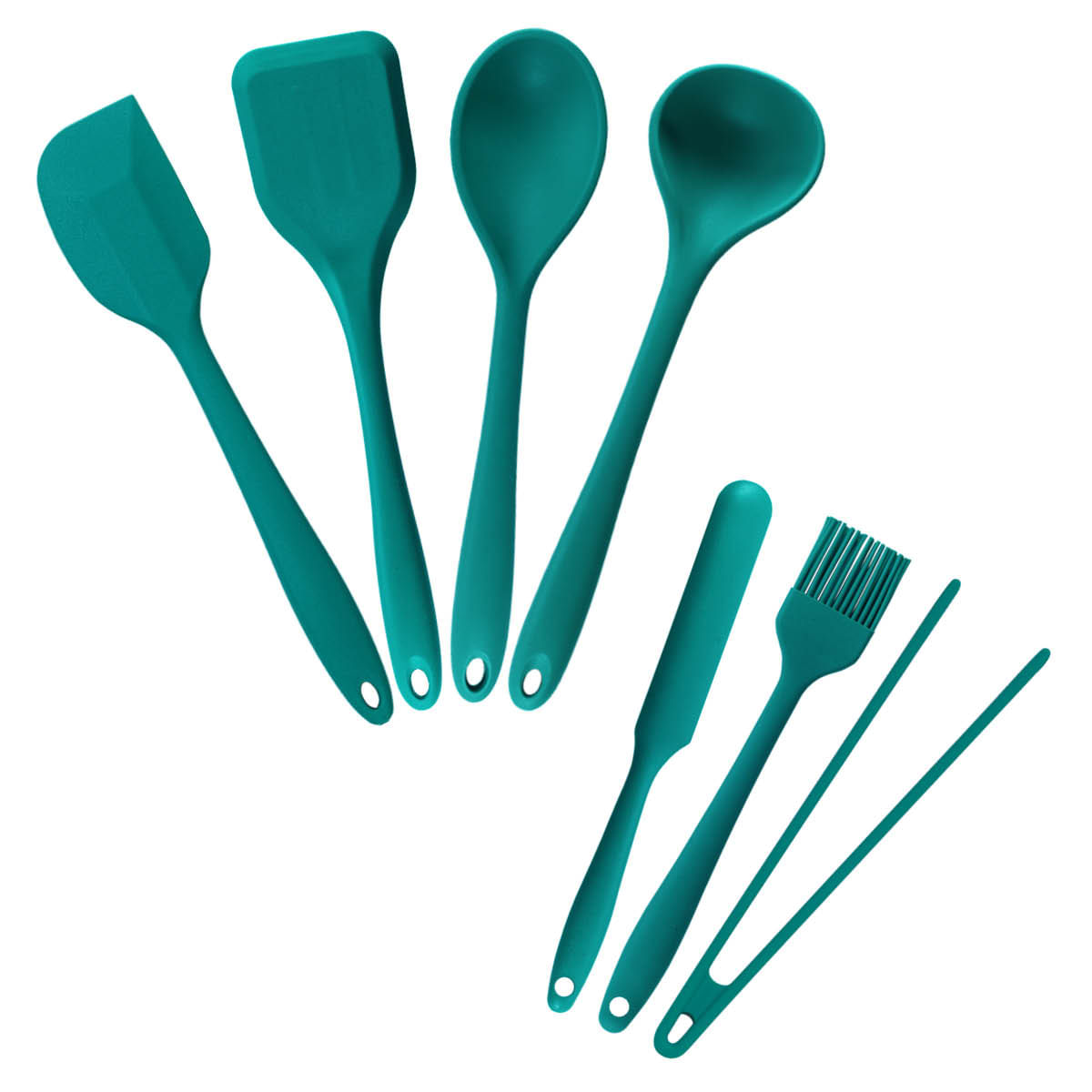 Kit De Utensílios De Silicone Verde Escuro Oikos – 7 Peças