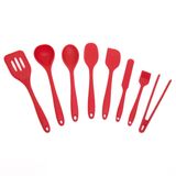 Kit De Utensílios De Silicone Com 8 Peças Vermelho - Oikos