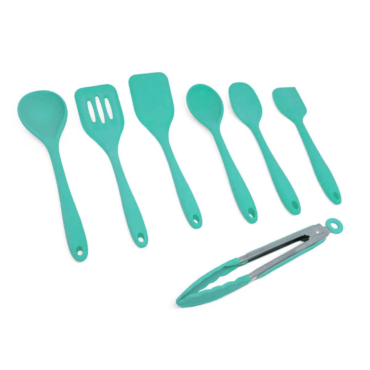 Kit De Utensílios De Silicone Com 7 Peças Verde - Oikos