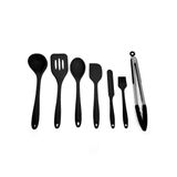 Kit De Utensílios De Silicone Com 7 Peças Preto - Oikos