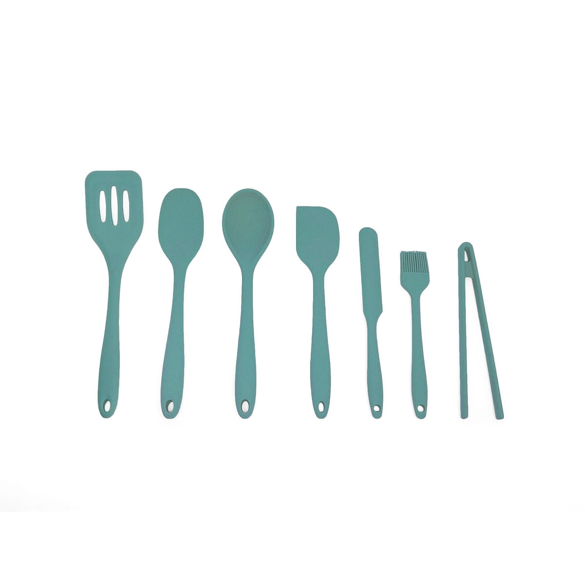 Kit De Utensílios De Silicone Com 7 Peças Verde Escuro - Oikos