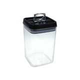 Pote Hermético Quadrado Crystal 1,7l Preto- Injeplastec