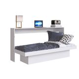 Cama Articulável Horizontal Solteiro C/ Estação De Trabalho 80 Latino Branco - Art In Móveis
