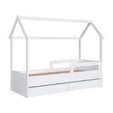 Cama Infantil Montessoriana Casinha Completa Móveis Com 2 Gavetas Branca