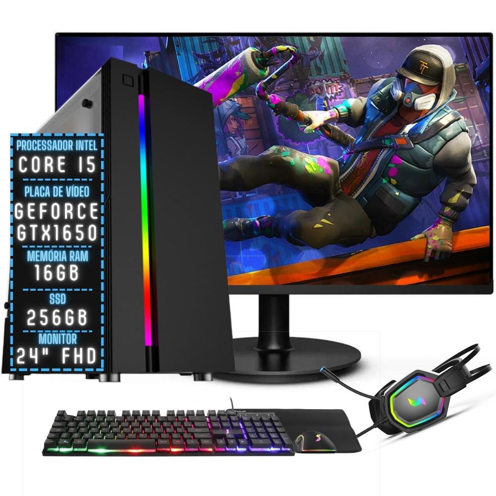 Pc Gamer Completo 3green Join Intel Core I5 16gb Ram Placa De Vídeo Geforce Gtx 1650 4gb Ssd 256gb Fonte 500w + Monitor 24&quot; 75hz 3gj-027