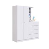 Guarda Roupas 2 Portas E Comoda 4 Gavetas Montessoriano Branco - Art In Móveis