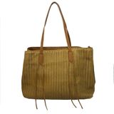 Bolsa Tote Shopper Feminina Trançada Alça Fixa Casual Leve Caramelo Único