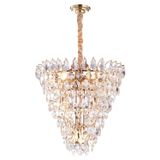 Lustre de Cristal Paris 65cmx65cm Bella Iluminação Transparente/Dourado