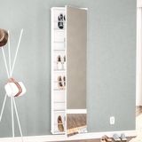Sapateira Compacta com Espelho e 5 Prateleiras para 12 Pares Itabuna - Branco