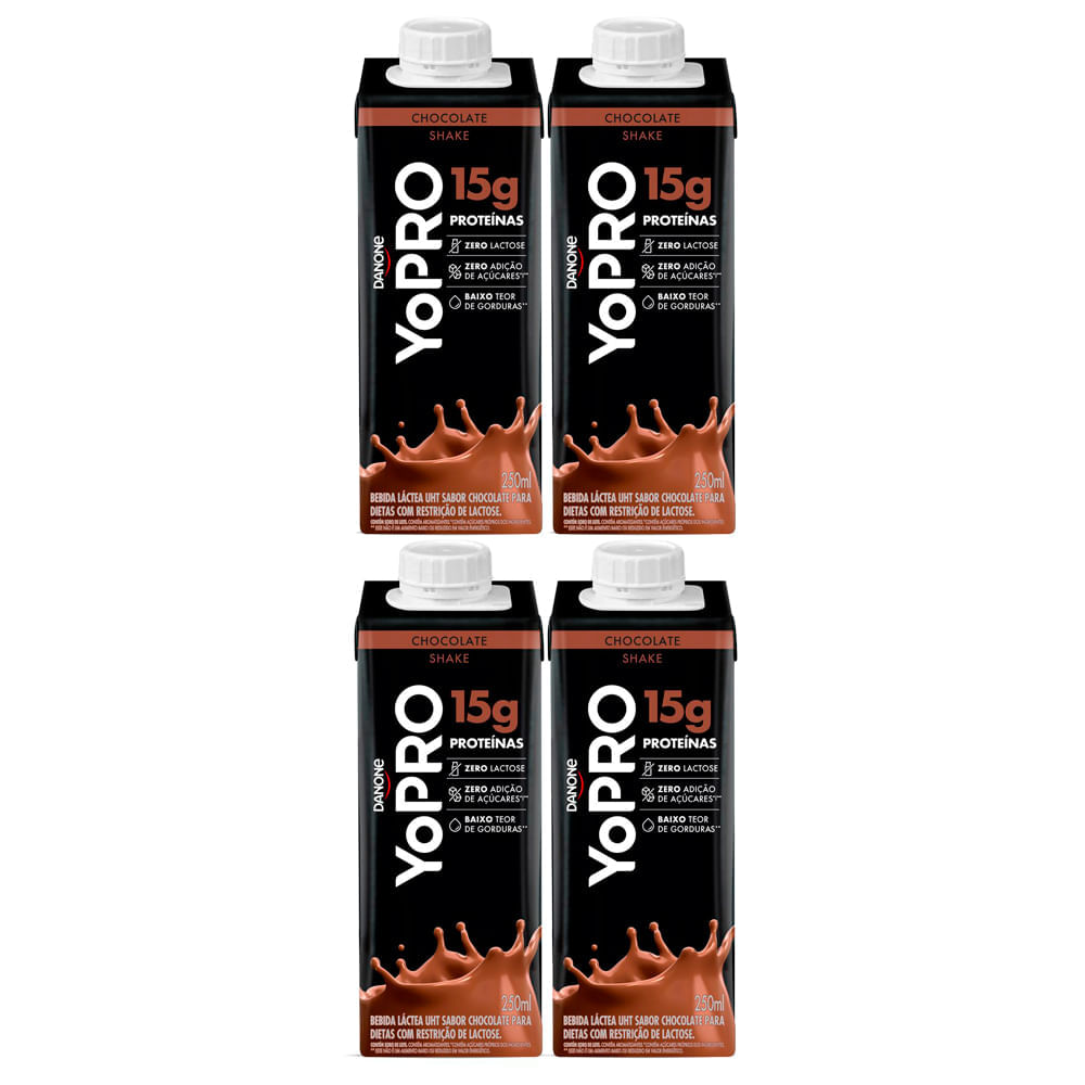 Kit 4 Bebida Láctea Yopro Protein Chocolate 250ml