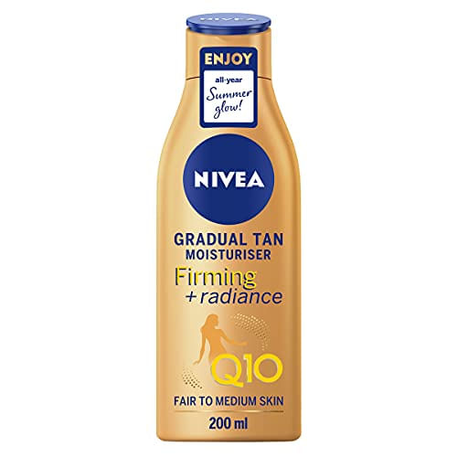 Nivea Q10 Firming + Radiance Gradual Tan (200 Ml), Creme Firmador Ativador De Bronzeamento Com Q10, Suporta Um Bronzeado Gradual, Hidratante