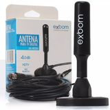 EXBOM AN-I4050A ANTENA DIGITAL AMPLIFICADA HDTV / UHF / VHF INTERNA E EXTERNA 5M BASE IMA PROVA D'AGUA 4DBI