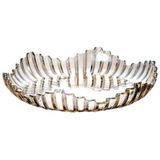 Fruteira De Vidro Tigela De Frutas Centro De Mesa Âmbar 29cm