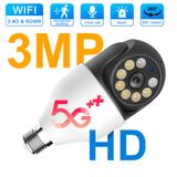 5g Wifi Tuya Lâmpada De Segurança Câmera 3mp Outdoor E27 Base