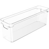 Organizador De Armário Retangular 37x10x13cm Caixa Organizadora Transparente Com Alças Clear OU