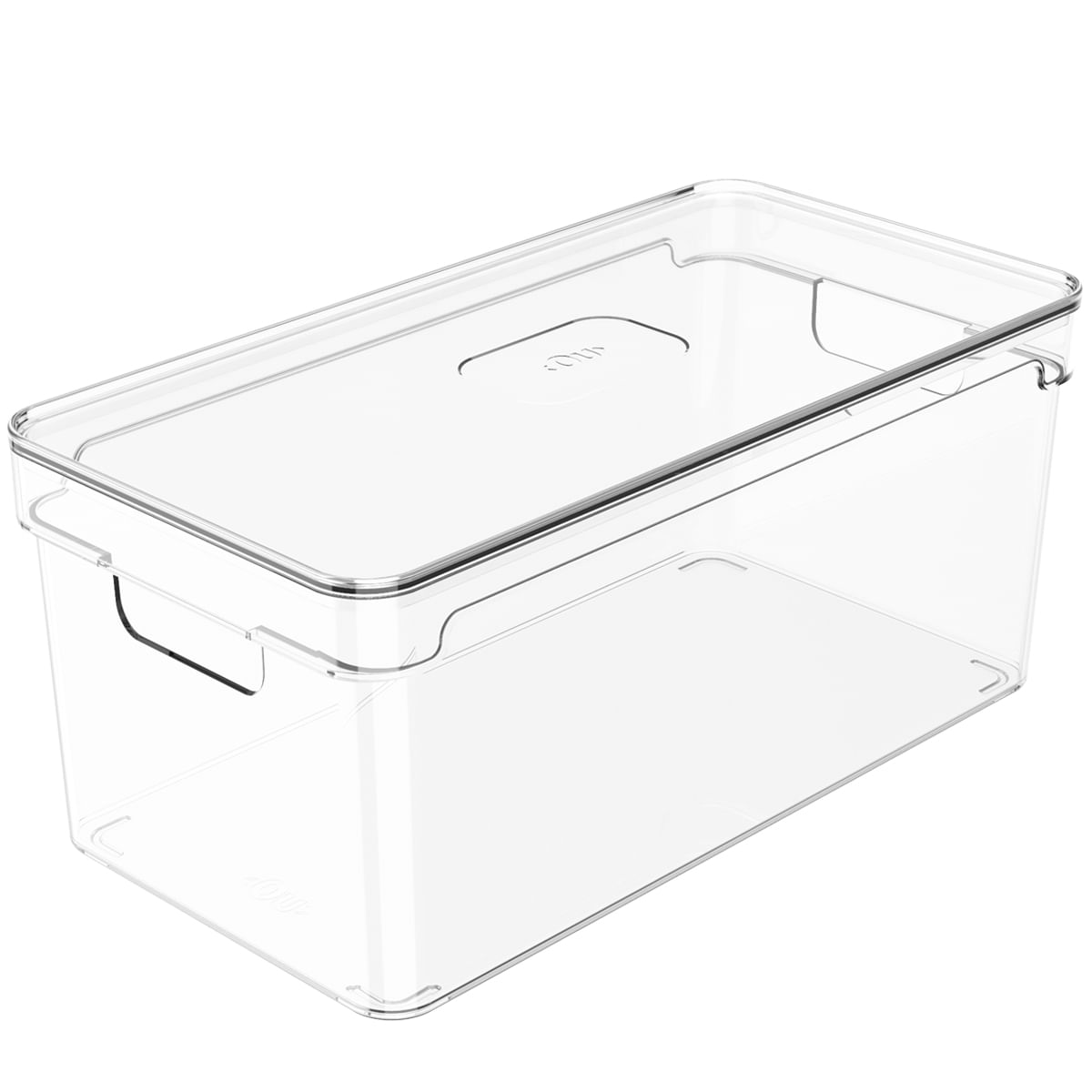 Organizador De Armário 30x15x13cm Caixa Organizadora Transparente Com Tampa E Alças Clear OU