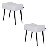 2 Puffs Banquetas Nobre Branco Preto Stay Puff