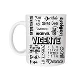 Vicente Caneca Com Nome Cerâmica 325Ml