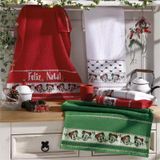 Pano De Copa Felpudo Jacquard Para Bordar Ponto Cruz Döhler - Mickey E Minnie Natal