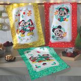 Pano Copa Felpudo Estampado Döhler - Mickey E Minnie 21 Natal