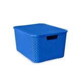Kit 10 Caixas Organizadora Rattan 7l C/tampa Azul-arqplast