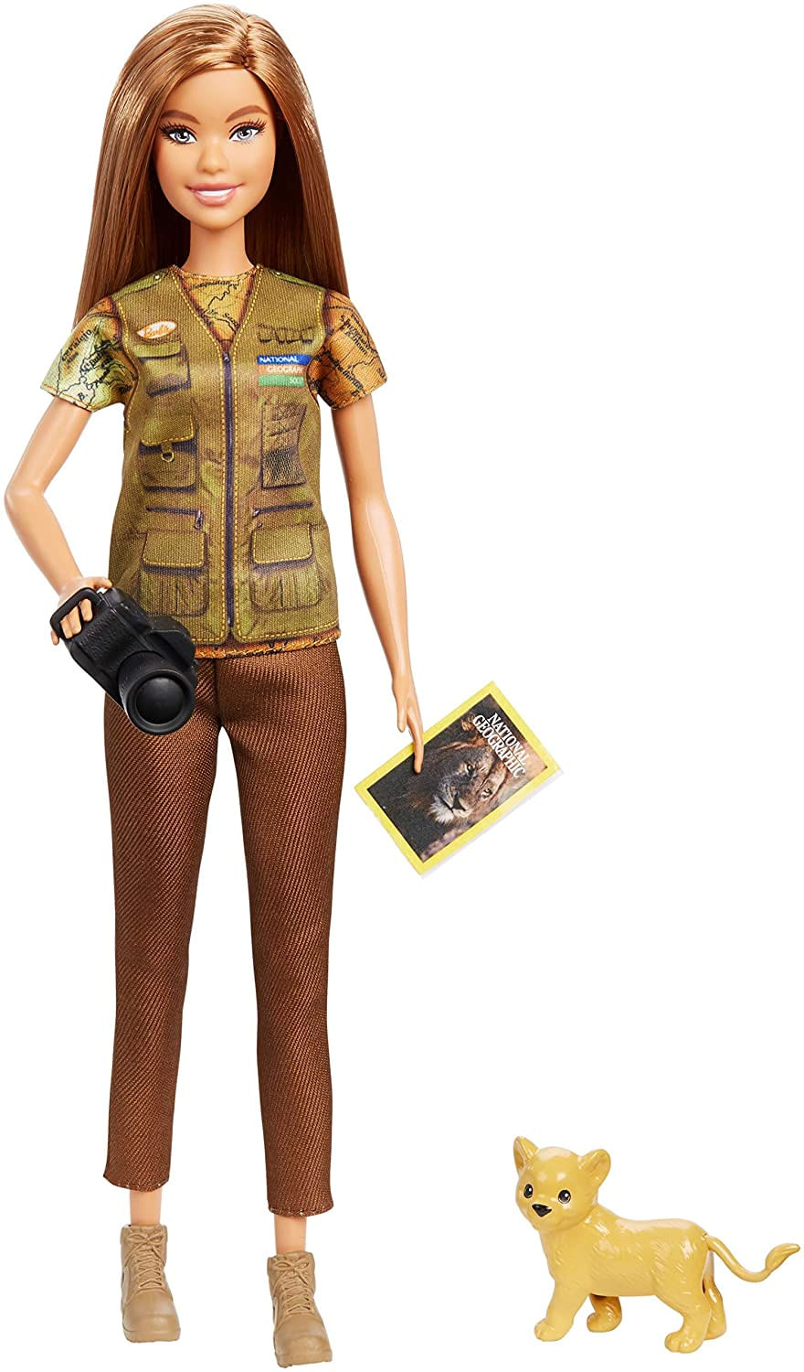 Boneca Barbie Fotojornalista Morena Natgeo Para Crianças 3-7 Anos