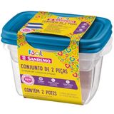 Conjunto De 2 Potes Plásticos Cores Sortidas - 180/6c - Sanremo