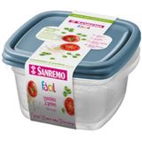 Conjunto De Pote Quadrado Plástico Fácil 800ml 2 Peças Cores Sortidas - 125/6c - Sanremo