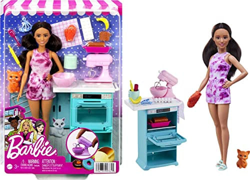 Boneca Barbie Cozinha Petite - Forno Batedeira Gato - 3 A 7 Anos