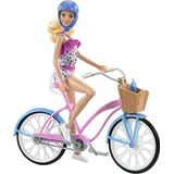 Boneca Barbie Conj. Bicicleta Rodas Gir. 11.5 Pol. Loira