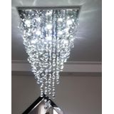 Lustre De Cristal Para Sala, Base De Inox Polido 42x42cm, Altura 80cm Com Esferas De 30mm Legitimo K9