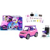 Barbie Suv Rosa 2 Lugares Com Palco Bateria &amp; Acessórios De Show Presente P/ Crianças De 3 A 7 Anos