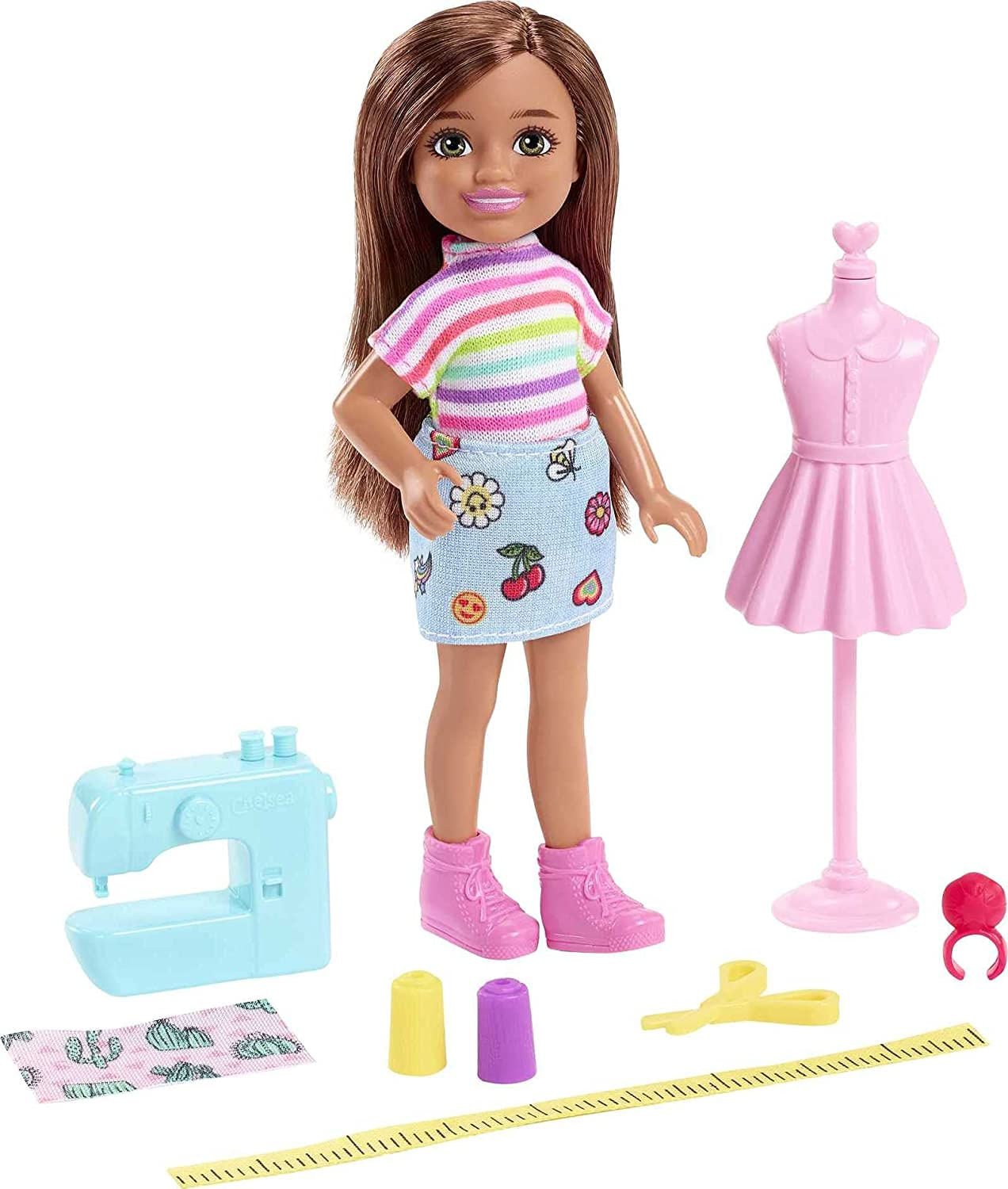 Conjunto Barbie Chelsea Playset 6 Estilista Morena