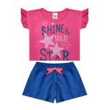 Conjunto Infantil Menina Cropped Star Pink