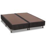 Cama Box Base King Universal Suede Black (186x198x30) - Ortobom