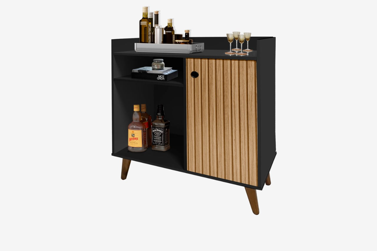 Buffet Aparador Cantinho Do Café Com Nicho E Porta Madri