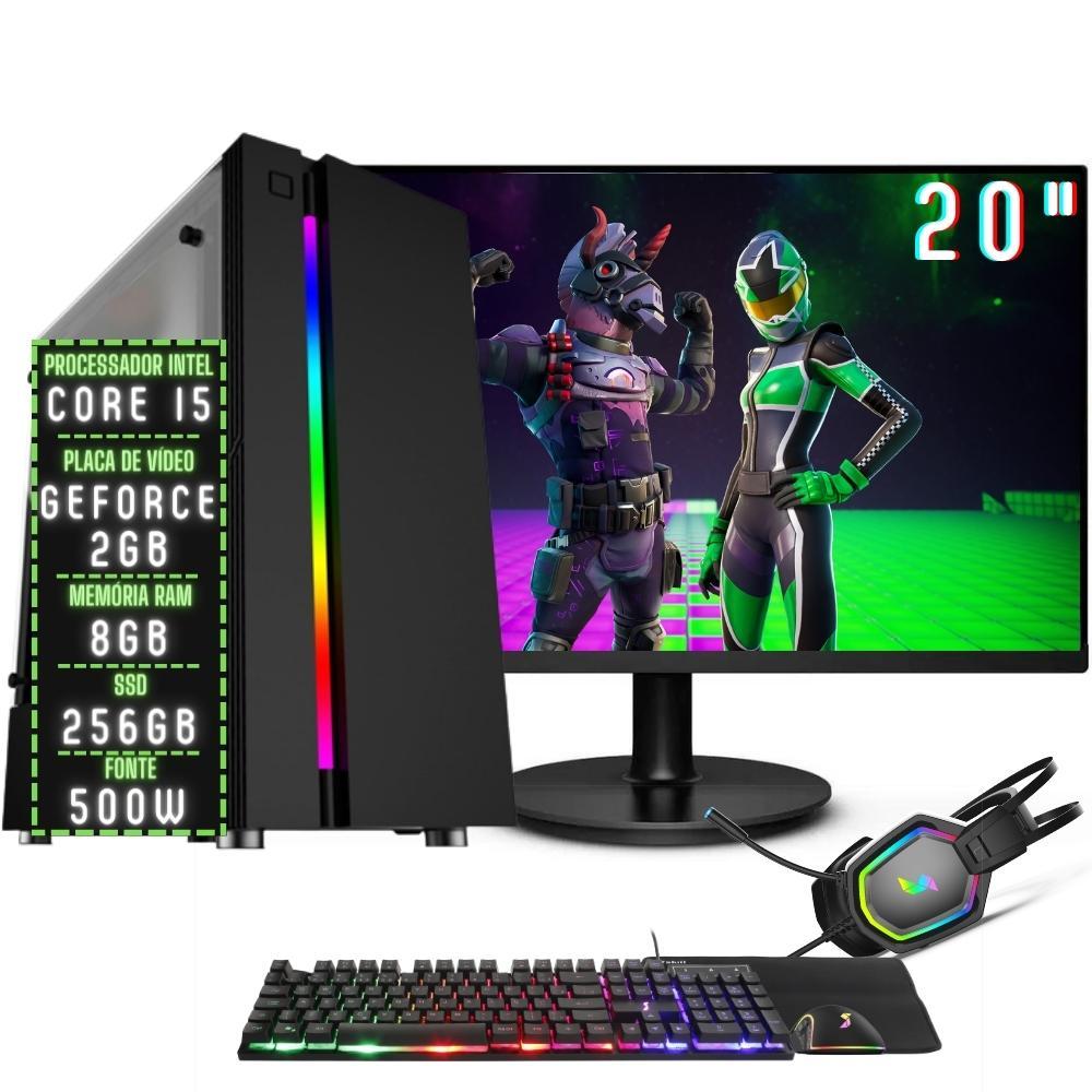 Pc Gamer Completo 3green Play Intel Core I5 8gb Ram Placa De Vídeo Geforce 2gb Ssd 256gb Monitor 20&quot; 75hz Fonte 500w 3gp-017