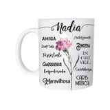 Nadia Caneca Com Nome Cerâmica 325Ml