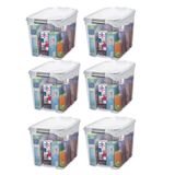 Kit 6 Caixas Organizadora Plástica Transparente 36l Sanremo