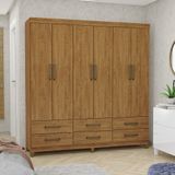 Guarda Roupa D22 6 Portas 6 Gavetas Com Pés Carioca Móveis