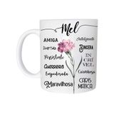 Mel Caneca Com Nome Cerâmica 325Ml