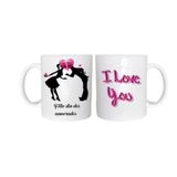 Caneca Dia Dos Namorados Branca 325Ml Cerâmica