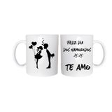 Caneca Dia Dos Namorados Branca 325Ml Cerâmica