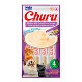 Petisco Churu Para Gatos Adultos Sabor Galinha E Camarão 56g