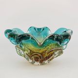 Centro de Mesa de Murano São Marcos - Cristal Verde e Âmbar 25cm