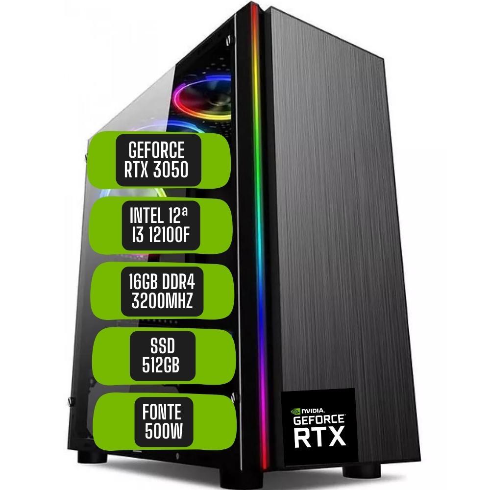 Pc Gamer Skill Win Intel 12 Geração Core I3 12100f 16gb Ddr4 Placa De Vídeo Geforce Rtx 3050 8gb Ssd 512gb Stl-024