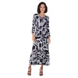 Vestido Midi Estampado Feminino Infinita Cor Preto M