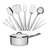 Conjunto De 1 Panela Solar 16cm 1,4l Com 48 Talheres Laguna E 5 Utensílios Em Inox Extrata Tramontina