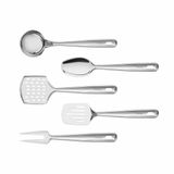Kit Utensílios De Cozinha Para Servir E Preparar Extrata Aço Inox 5 Peças - Tramontina