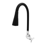 Torneira Cozinha Conic Preta 2 Jatos C55 Parede 1/4 De Volta